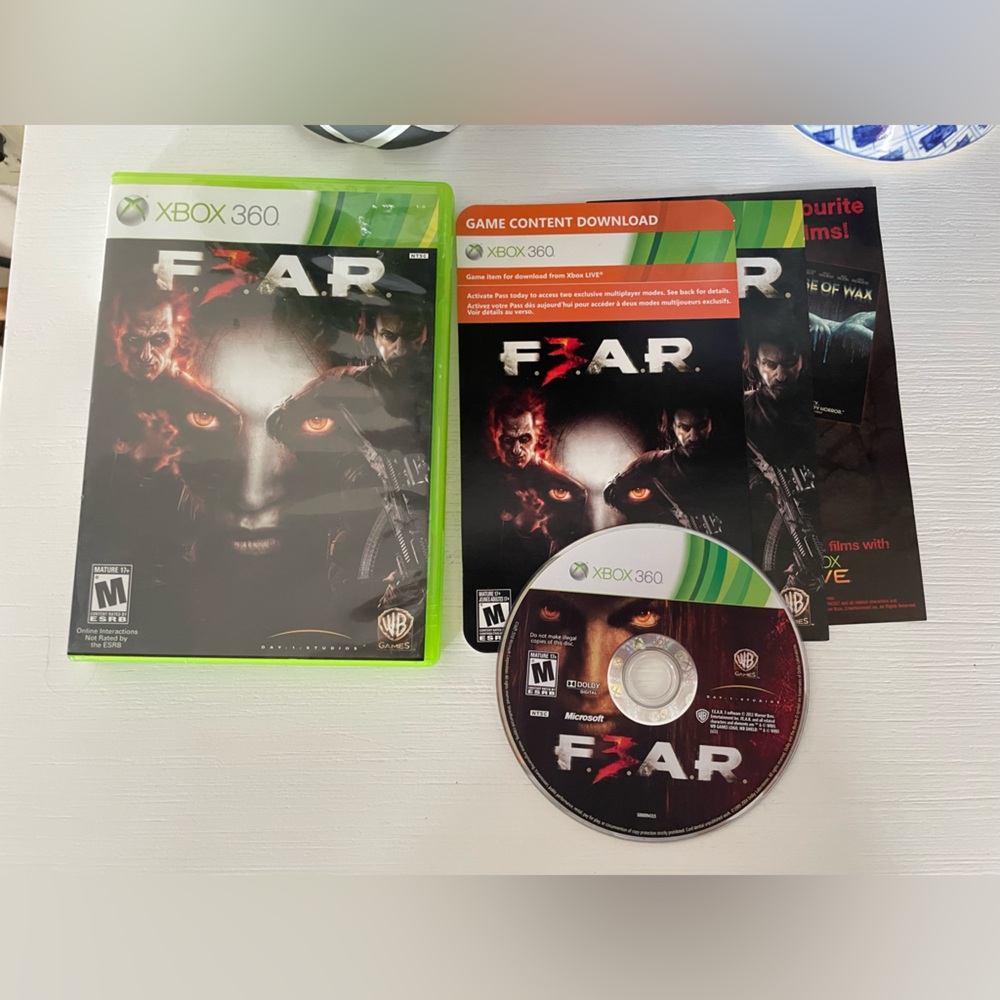 Fear 3 F.3.A.R Project Origin Xbox 360 Complete CIB + Inserts